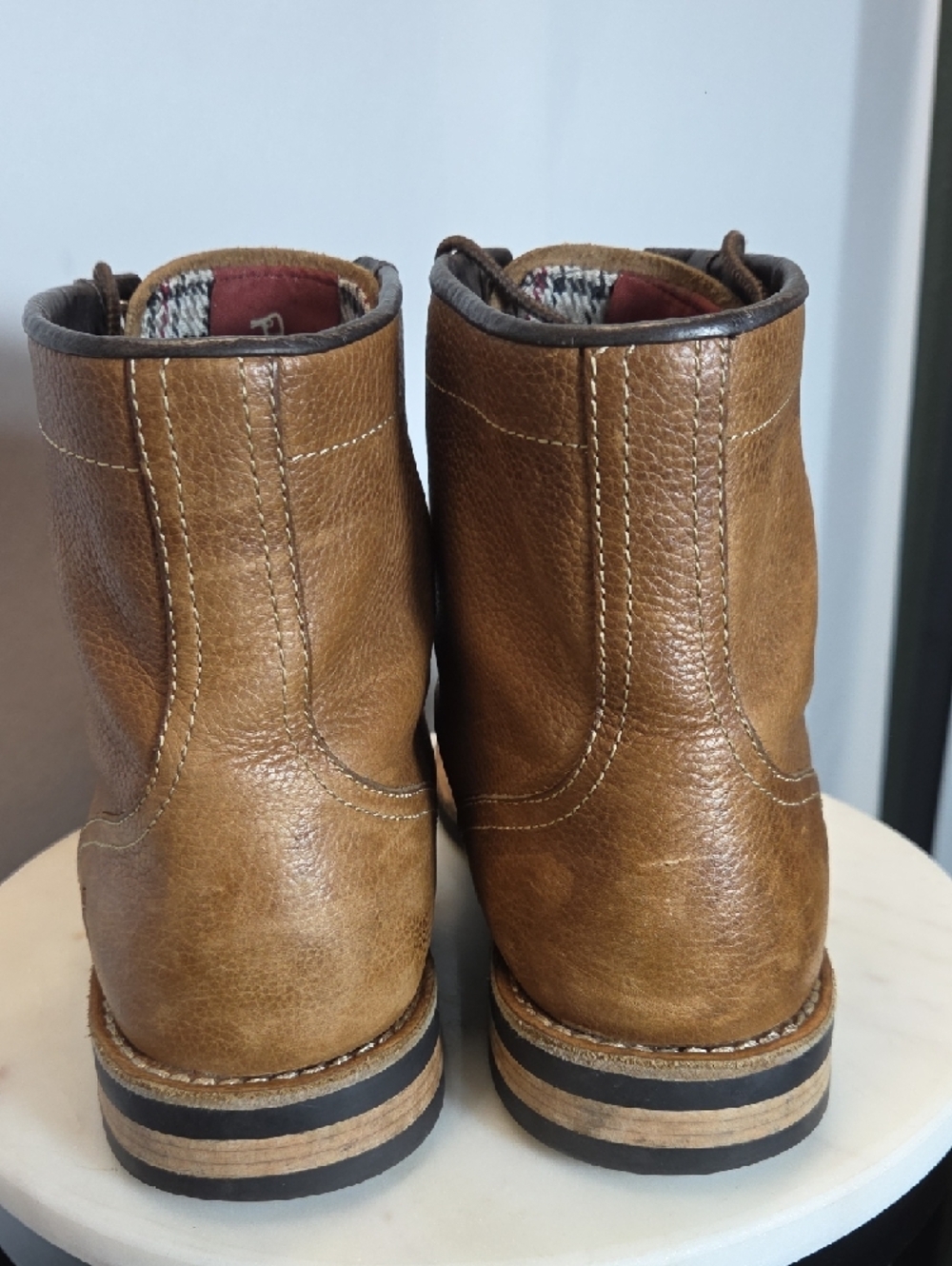 Penguins Jerry Jeff Men's Tan Leather Boots Size 42 - Picture 4 of 10